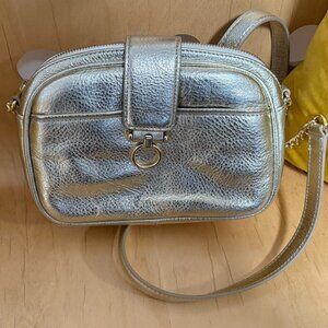 Talbots Elegant Gold Fine Leather Handbag Purse Satchel New With Tag